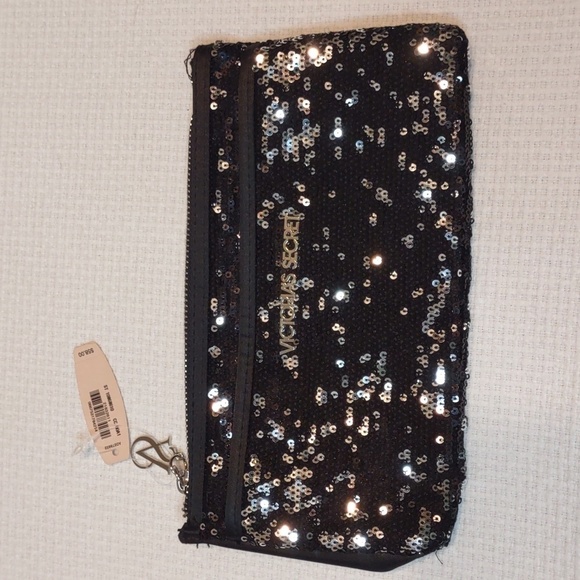 Victoria's Secret Sequin Black Clutch New with tags - Picture 1 of 8